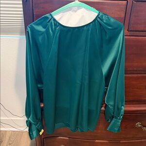 SHEIN Teal Satin Blouse